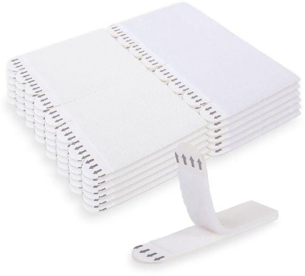 Fixation Murale sans Trace - 48 Paires de Bandes Blanches Taille L
