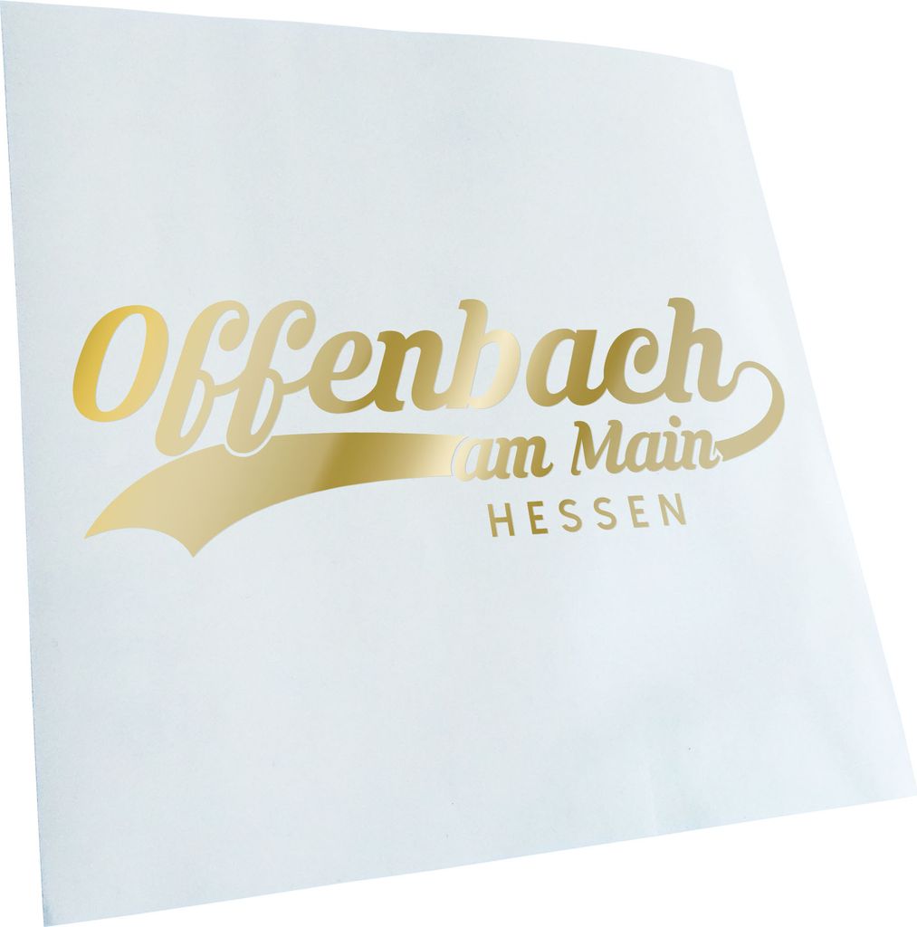 Kiwistar - Autoaufkleber - Offenbach am Main Hessen - Goldchrom - 24x8cm - Aufkleber für Auto, Laptop, Fahrrad, LKW, Motorrad mehrfarbig JDM Decal...