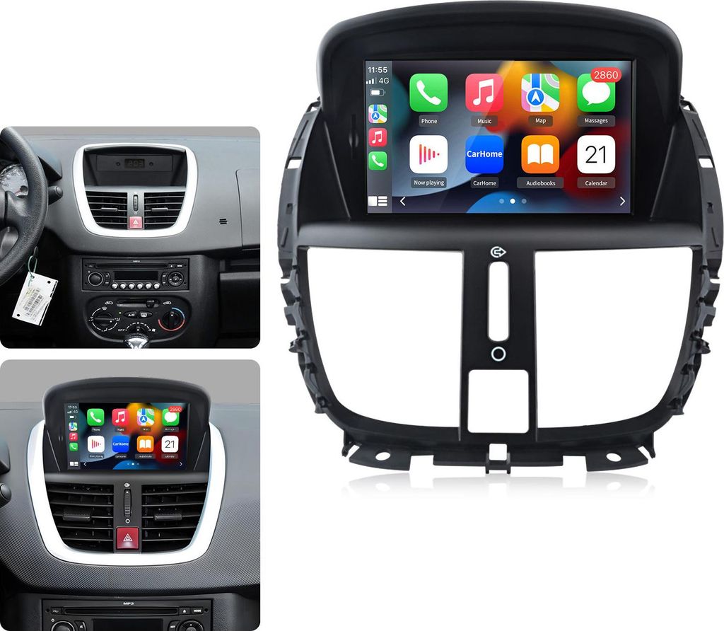 7 Zoll 32GB Android Autoradio Für Peugeot 207 2006-2015 Wireless CarPlay Android Auto WiFi GPS Navi RDS DSP DAB+ BT