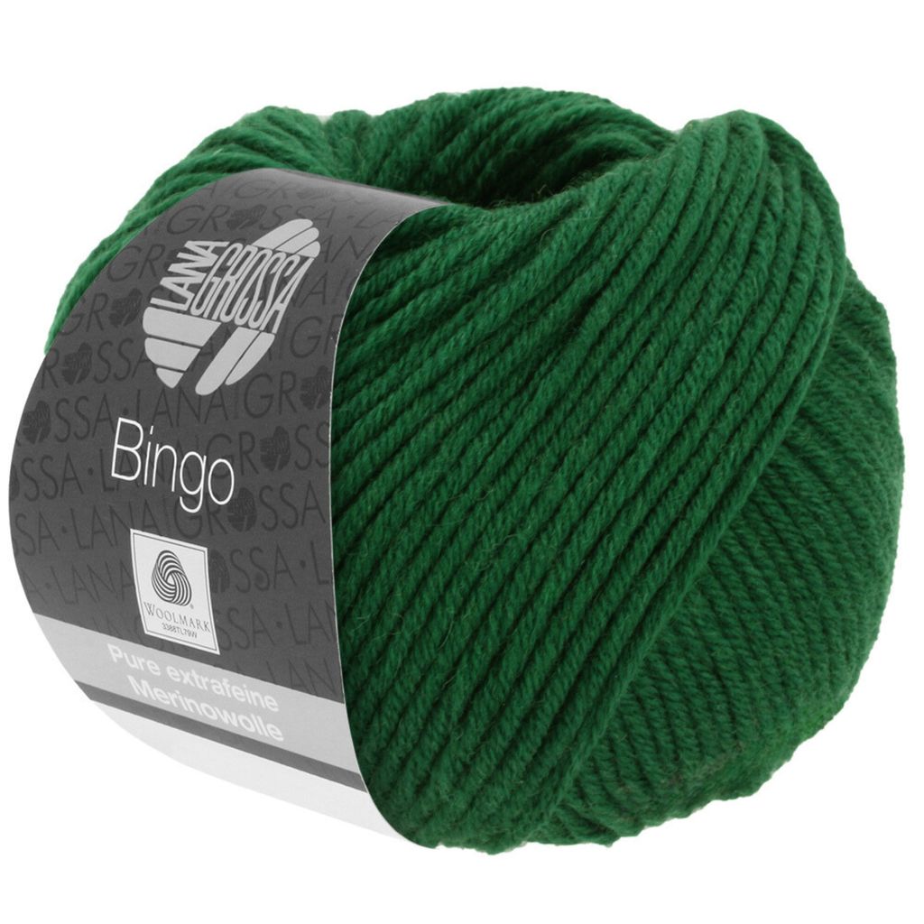 A ball of green yarn with a label.