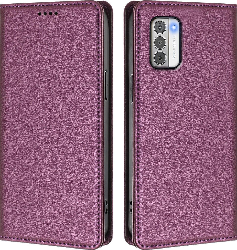 Handyhülle für Nokia G42 /Nokia G310, Kunstleder Klapphülle Stoßfeste Magnetische Hülle mit Ständer Lila