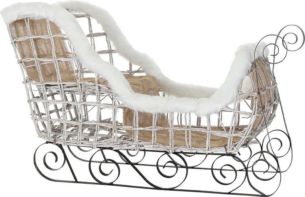 Traîneau LED Noël Blanc : Décoration Grand Format sans Encombrement