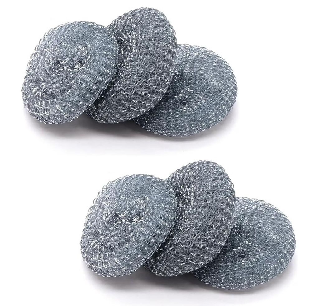 40er Set Topfkratzer Metall | Topfschwamm Rund - Ø 10,5cm | Topfreiniger 50g | Stahlschwamm | Metalltopfreiniger | Stahlwolle Scheuerschwamm | Sch...