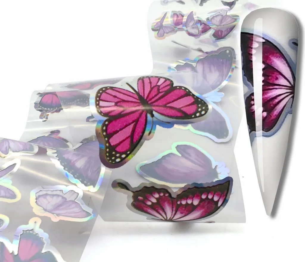 Foil Unghie Farfalle Holo 40cmx4cm - Decorazione Nail Art Olografica