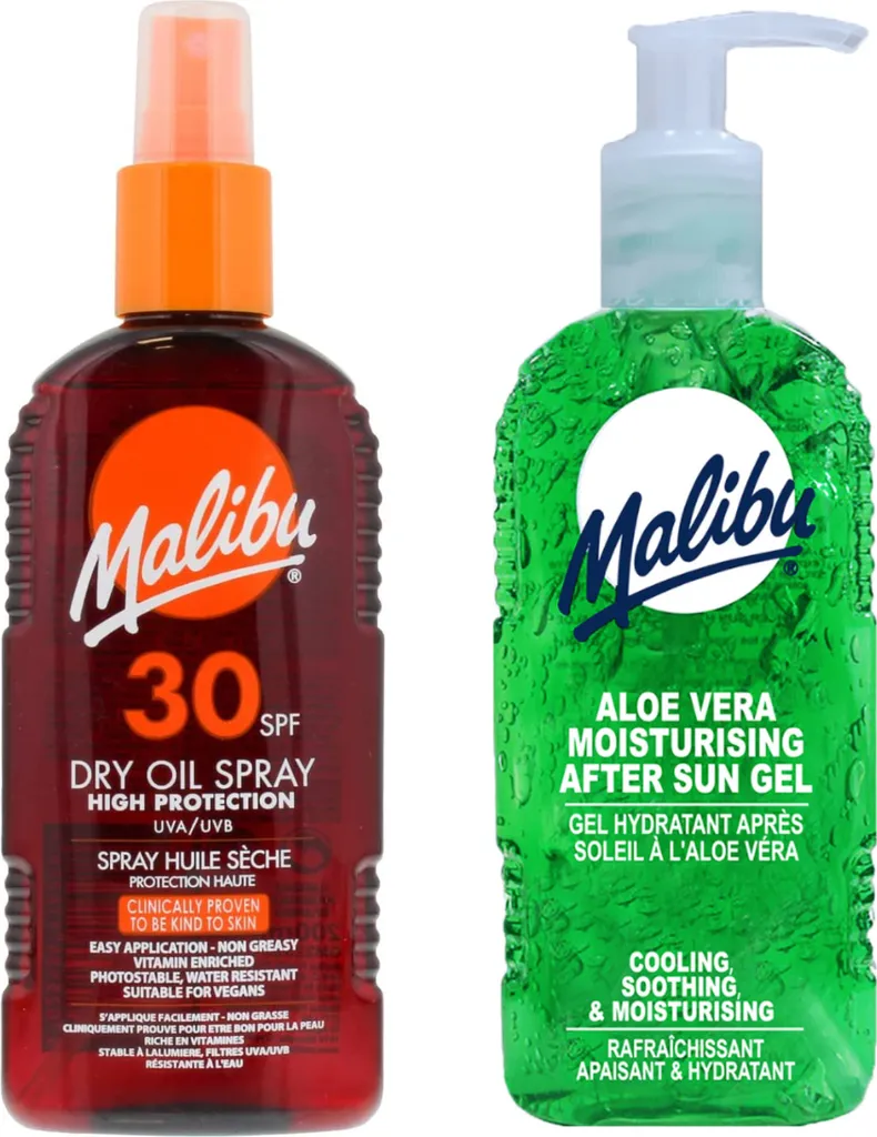 Malibu Sun Kit: Olio Abbronzante SPF30 e Gel Aloe Vera Rigenerante