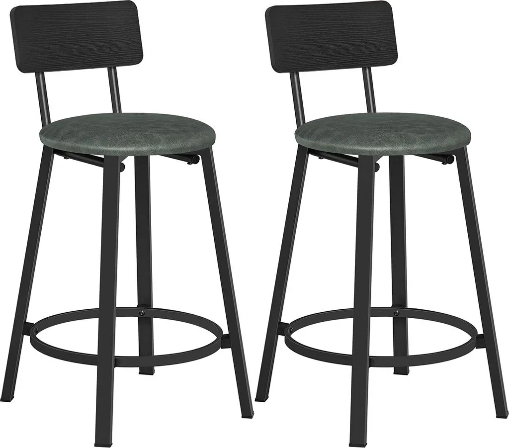 Chaise de bar design industriel avec assise en PU souple et stable