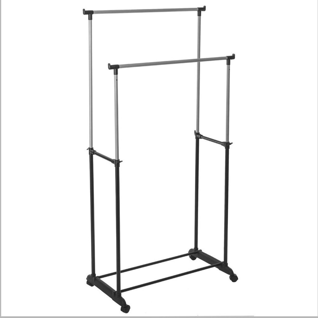 Mobilní věšák na oblečení, dvojitá rukojeť, 160 cm Obrázek produktu 
