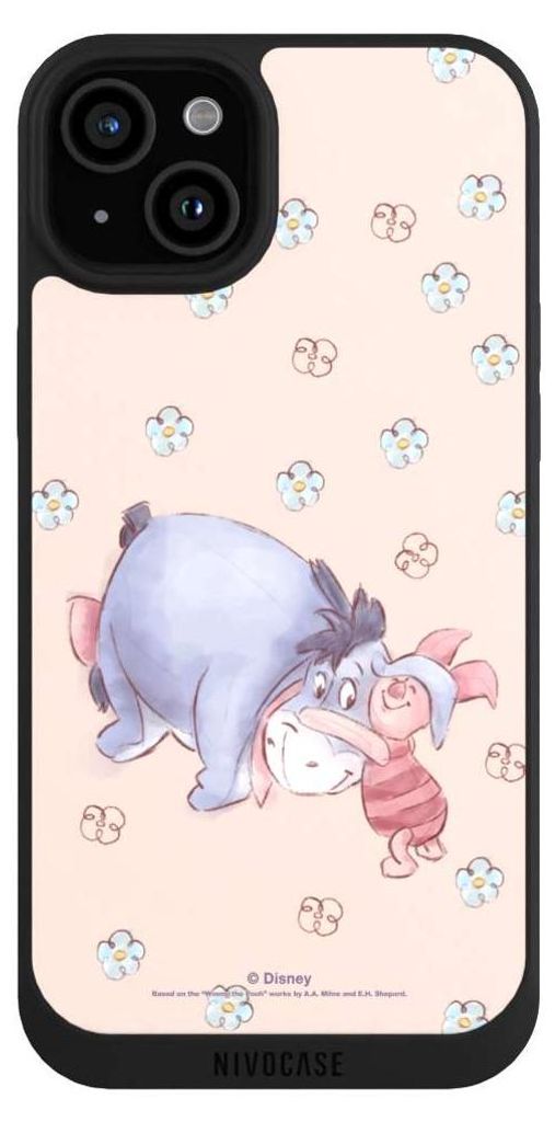 NIVOCASE Handyhülle für Apple iPhone 15 Plus Hülle NIVOpure Case Schwarz Disney Esel Winnie Puuh Ferkel
