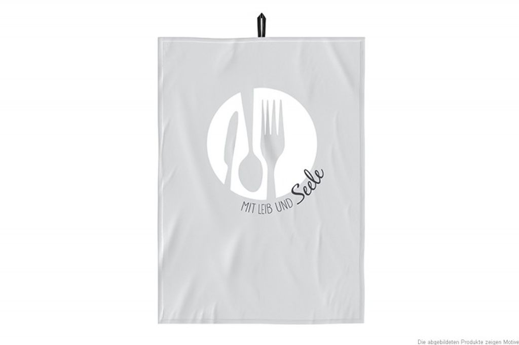 Geschirrtuch SIMPLE KITCHEN Mit Leib und Seele grau weiß 50x70cm LaVida WA