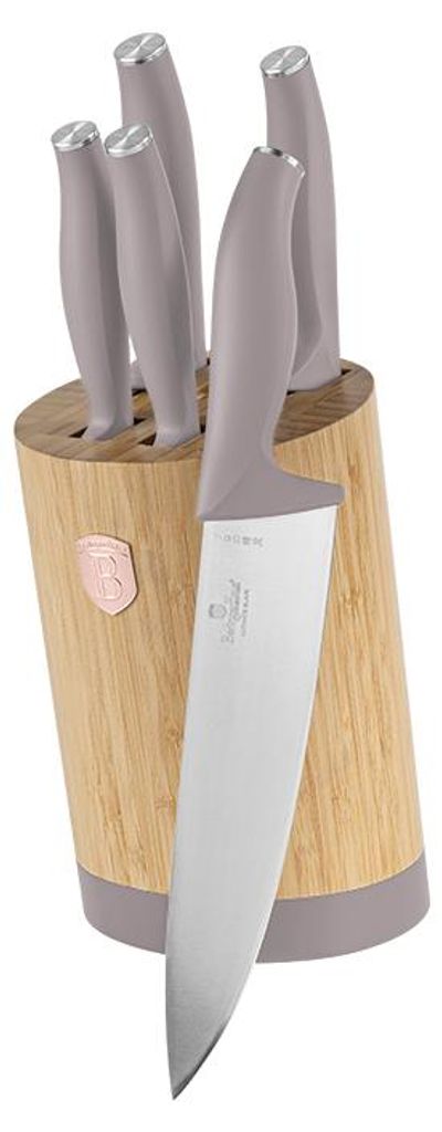 Berlinger Haus Bh-2756 Taupe Messerset In Bambusblock Produktbild 