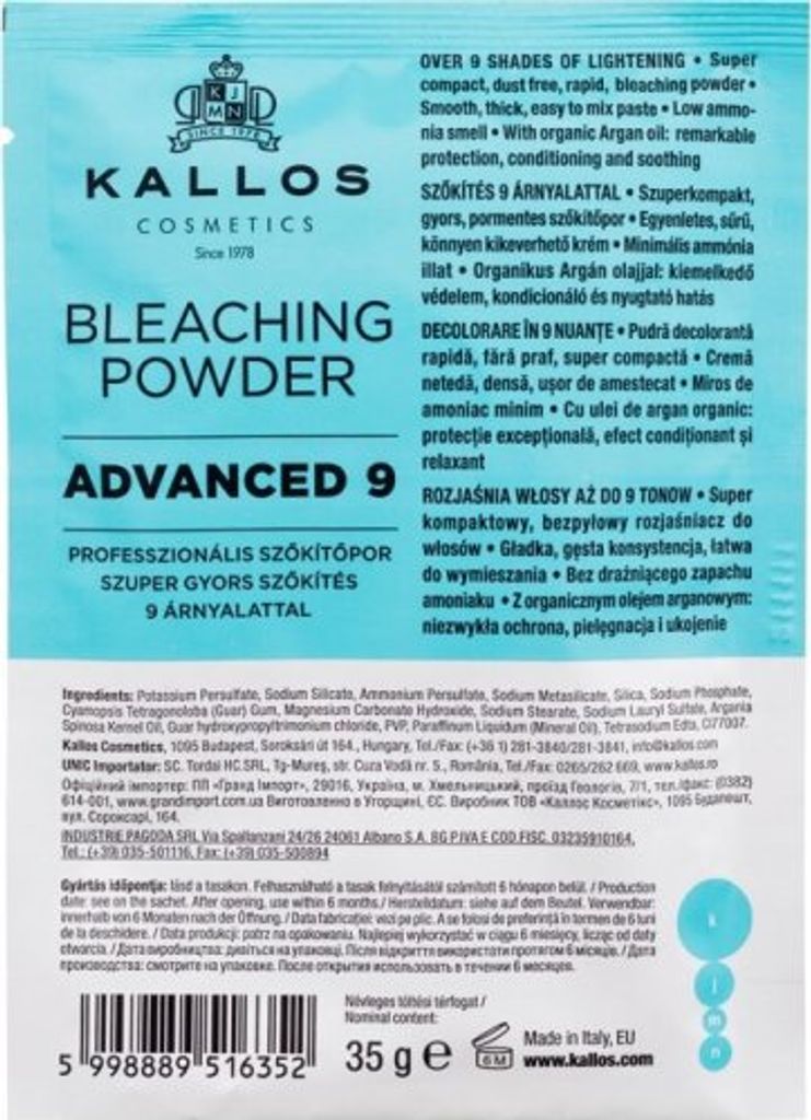 Kallos KJMN Advanced 9 Bleaching Powder 35 g Produktbild 