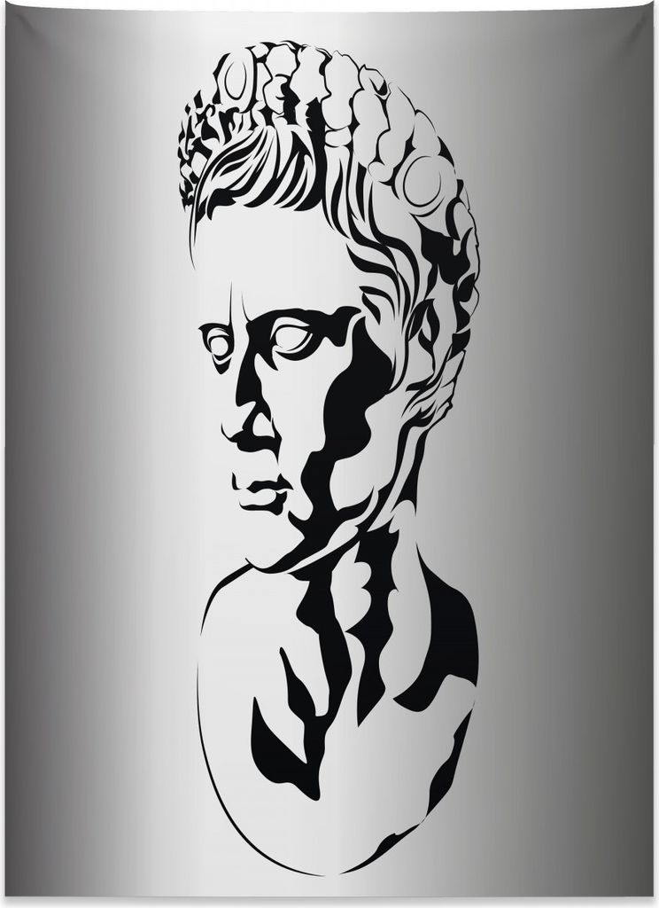 Abakuhaus Toga-Party Wandteppich, Grafik Augustus Kunst aus Weiches Mikrofaser Stoff Kein Verblassen Klare Farben Waschbar, 110 x 150 cm, Weiß Sch...