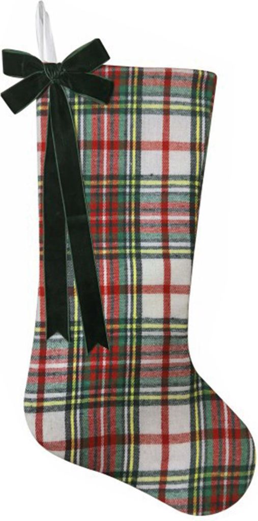 Weihnachtsstrümpfe mit Aufhänger, Schleife, Plüschkugeln, gestreifter Bonbonhalter, festliche Baumdekoration