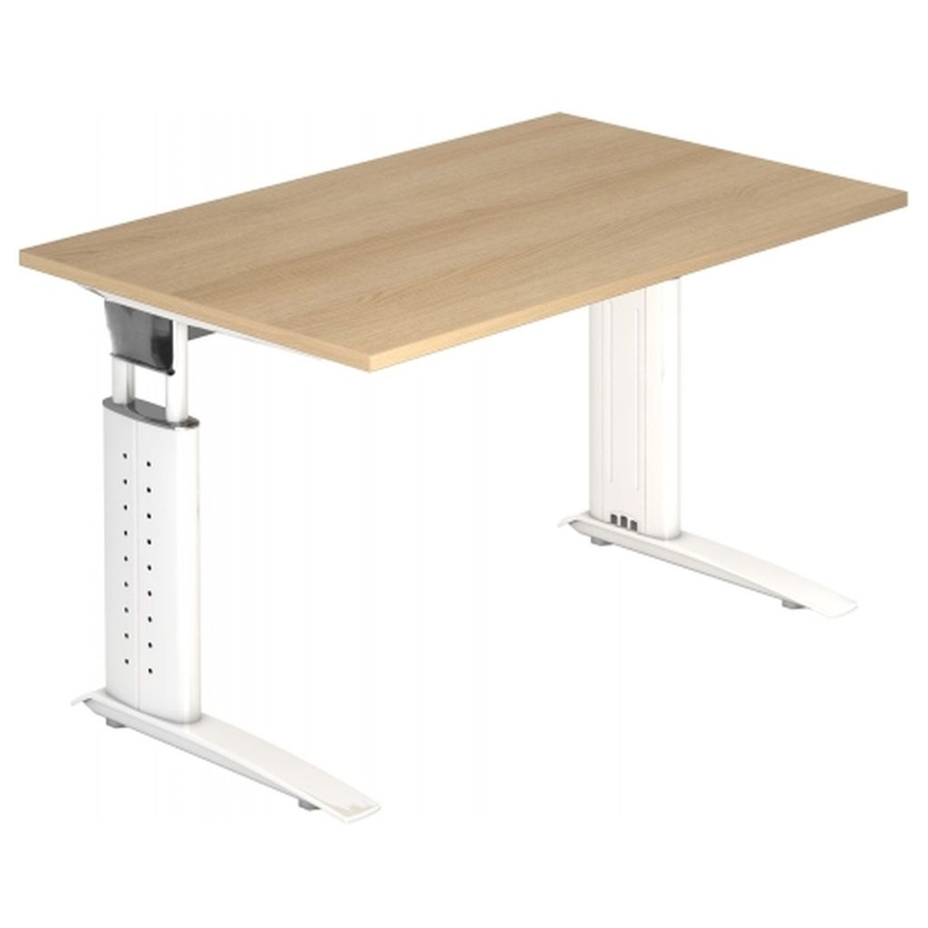 Schreibtisch C-Fuß 120x80cm Eiche/Weiß