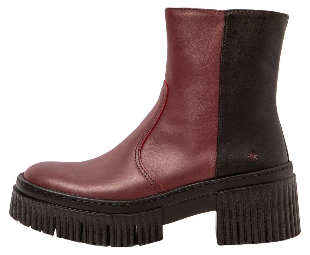Art Stiefeletten mit Absatz Damen 1374 NAPPA BURDEOS-BLACK/YORK Farbe Rot