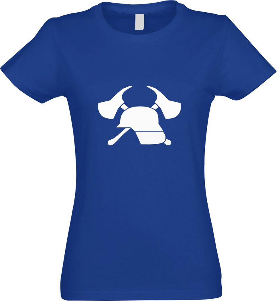 Kiwistar - T-Shirt tailliert - Damen - royal - freiwillige Feuerwehr - mit Motiv Bedruckt - Funshirt Design - Sport - Freizeit - Damen - XXL