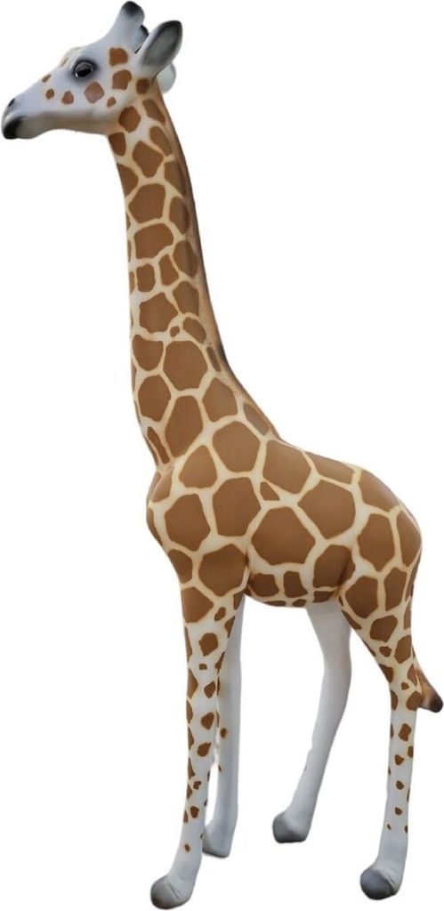 Casa Padrino Luxus Deko Skulptur Giraffe Braun / Beige / Weiß / Schwarz H. 205 cm - Riesige Gartenskulptur - Lebensgroße Skulptur - XXL Deko Skul...