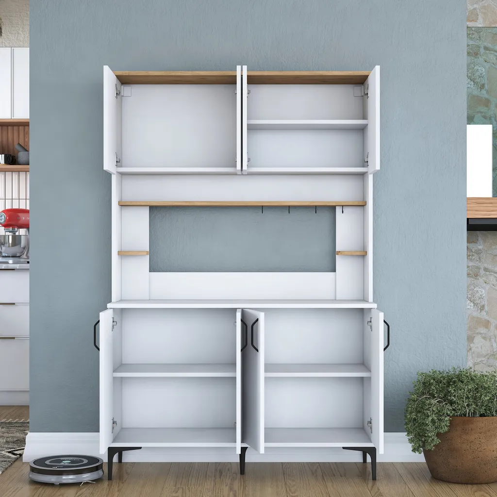 Grande armoire de rangement blanche multi-usage 120 cm Skye Decor 3291