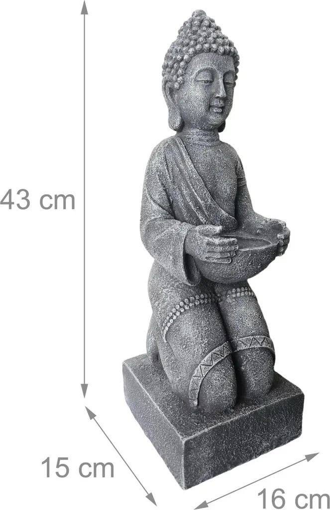 Statue de Bouddha résine抗 UV 43 cm - Déco extérieure durable - 4