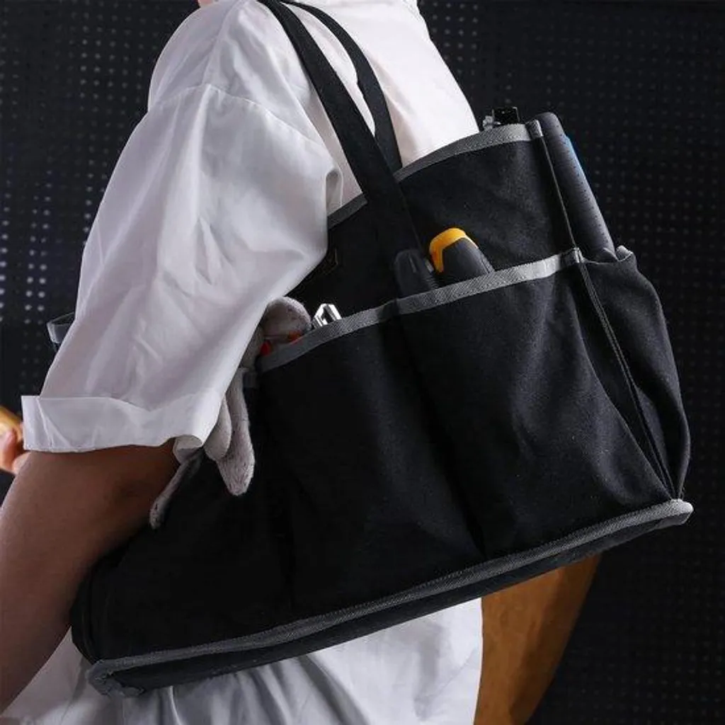 Sac à outils de jardinage 11 compartiments pour éviter les pertes noir