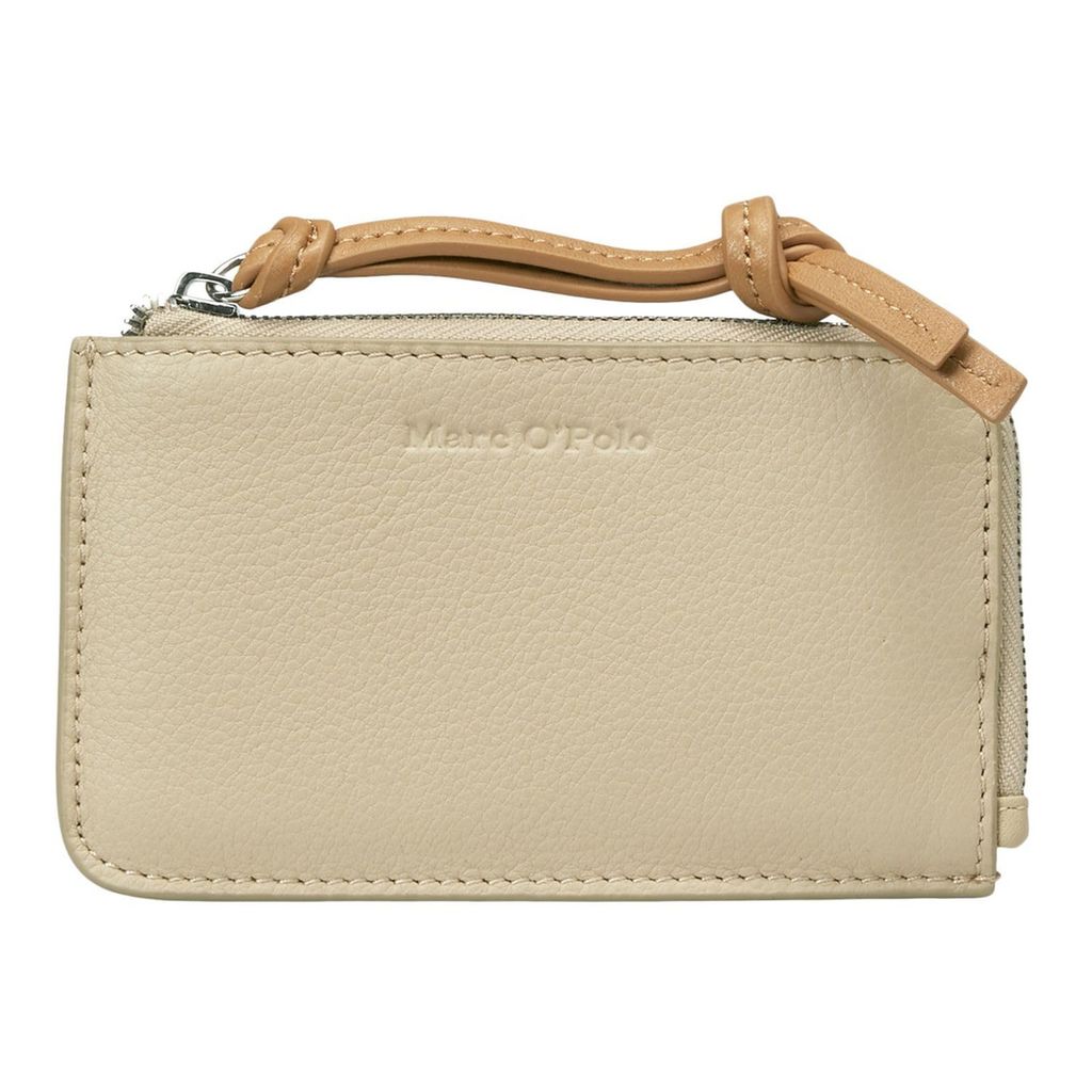 Marc O'Polo Leder Kartenhalter Zip Wallet Jonesboro Cream beige