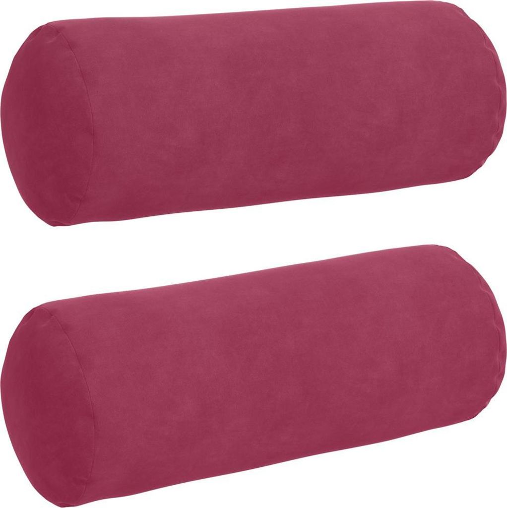 vidaXL Bolsterkissen 2 Stück Weinrot Ø 15 x 40 cm Cordstoff