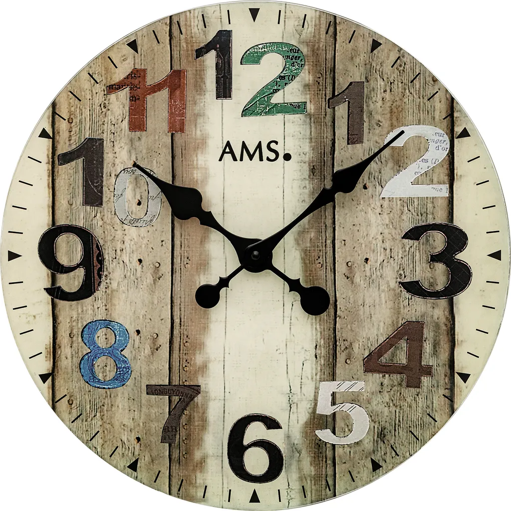 Orologio da Parete Moderno AMS 9650 - Arredo Casa Shabby e Vetro
