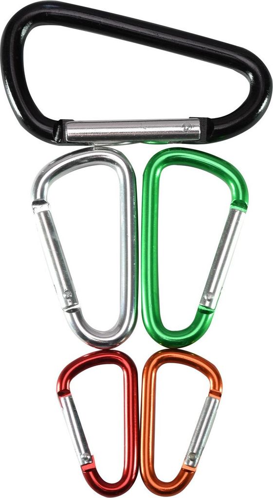 Karabiner-Satz HF248142, Metall, farbig, 5 Stk.