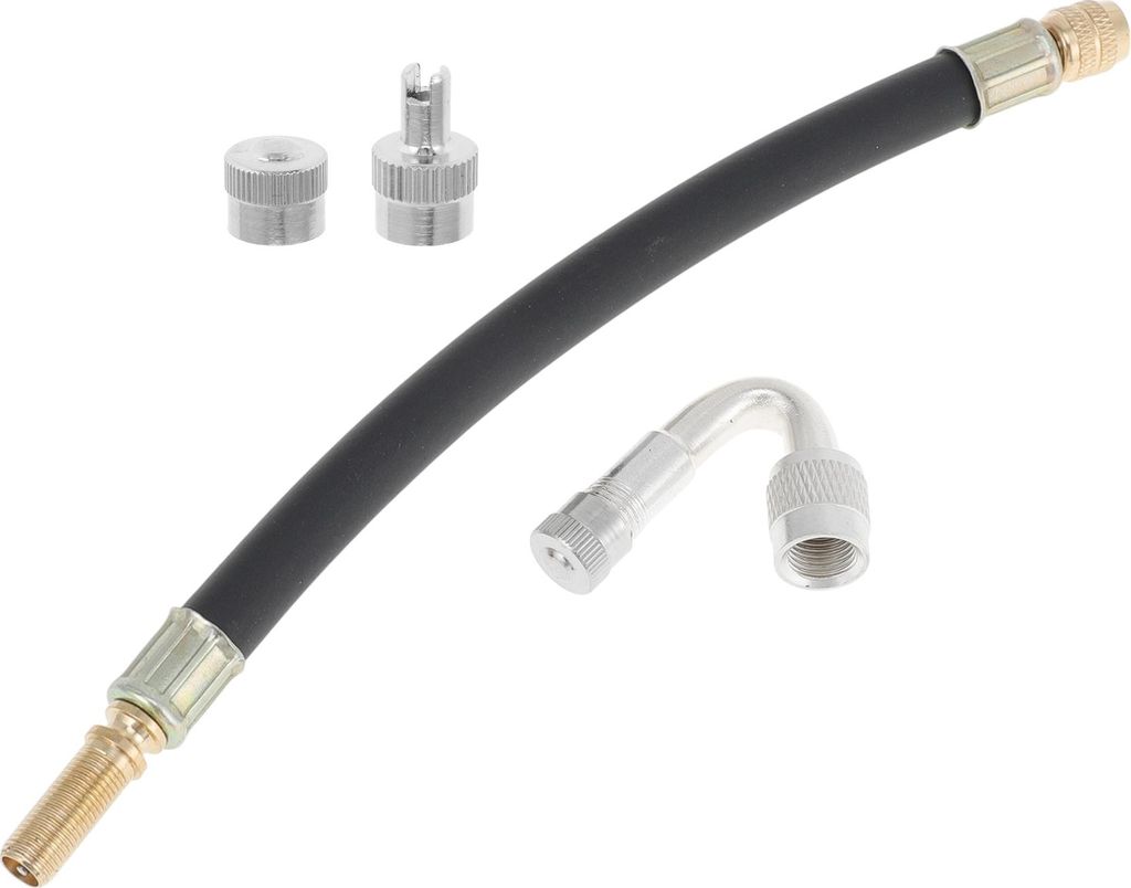 1 Satz 45 Grad Kupfer Reifenventilverlängerung mit flexiblem Kunststoff 210mm Reifenventilschaftverlängerer für Auto Motorrad Wohnmobil LKW Fahrrad