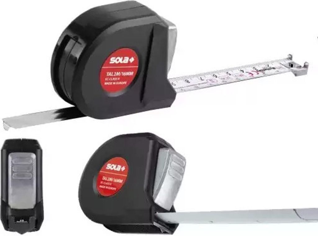 Sola 4000855064: Rolmeter, 2 meter, ABS-behuizing, meetlint Productafbeelding 