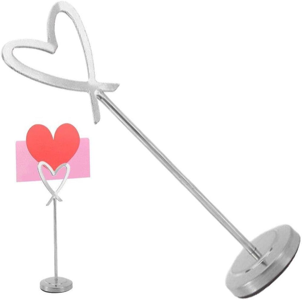 Metallene Herz-Fotoclips – zur Befestigung von Tischnummern, Platzkarten und Gastgeschenken