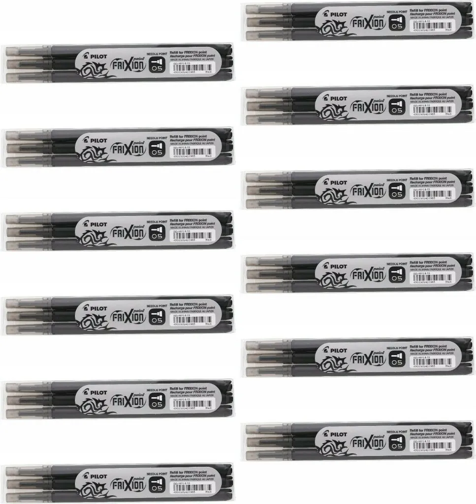 Mines de Rechange pour Roller Effaçable Pilot Frixion Point Noir 0.5