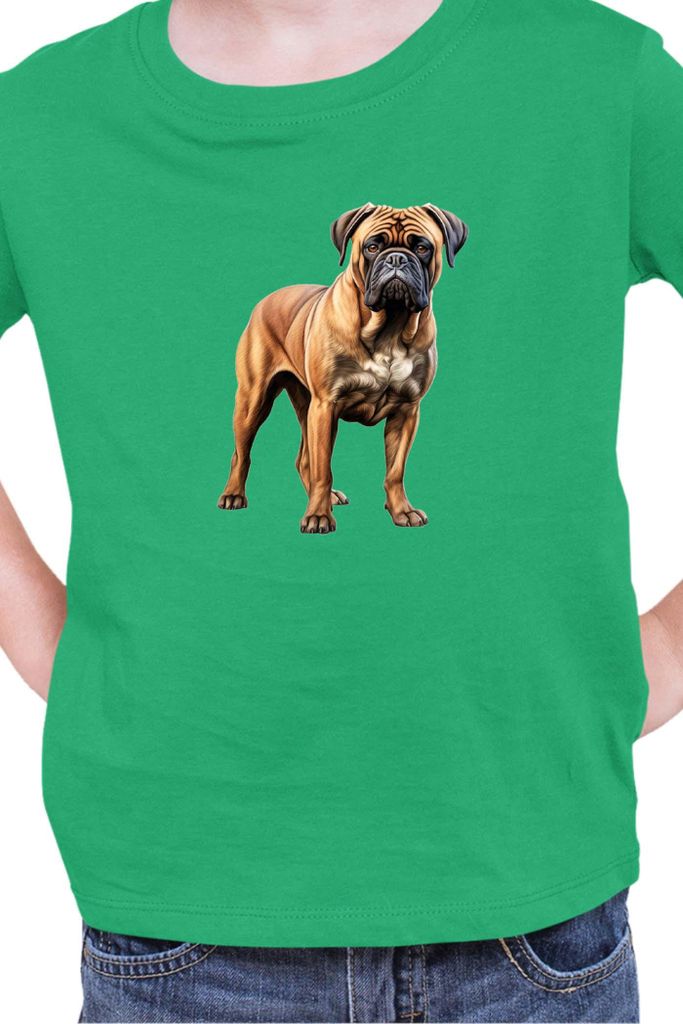 Kinder T-Shirt Dogs Breeds Bullmastiff Dog Breed 005, 3-4 Jahr - 104 / Grün