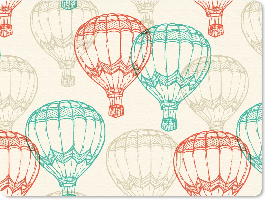 MuchoWow Mauspad Mousepad Vintage - Luftballon - Kind - Entwurf 40x30 cm - Mousepads - Maus Mat - Pad - Mausunterlage - Anti Rutsch