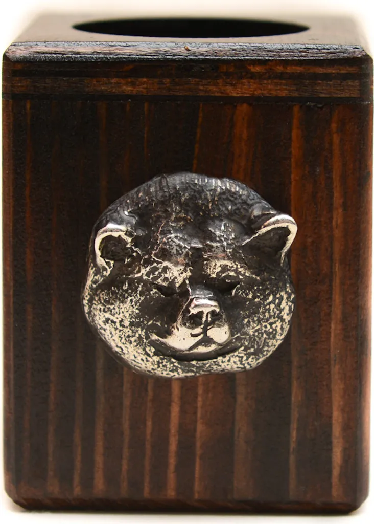 Memoriale Akita Inu Portacandela in Legno - Regalo Unico Amanti Cani