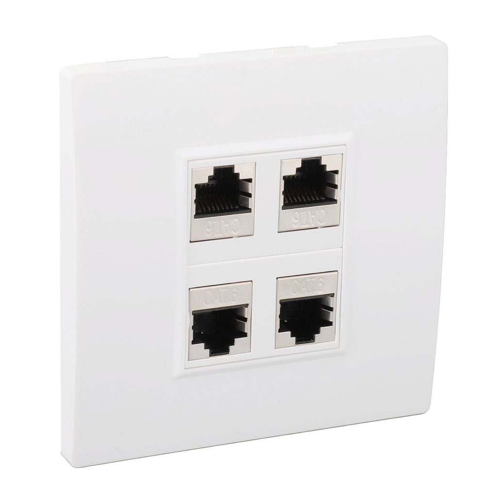 Piastra a parete Ethernet Cat 6, da presa a presa a 4 Immagine del prodotto 