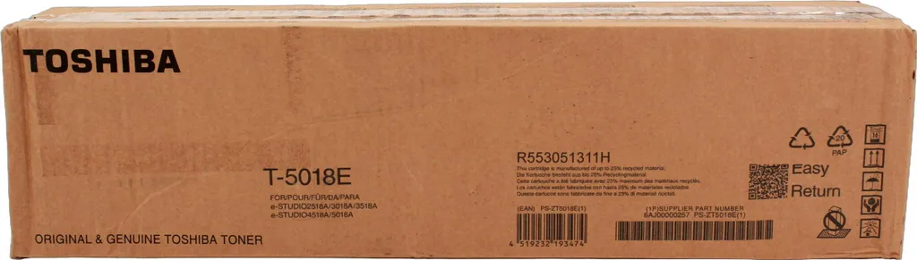 Toner Toshiba T-5018EK Nero 6AJ00000257 per e-STUDIO 3018A 4518A