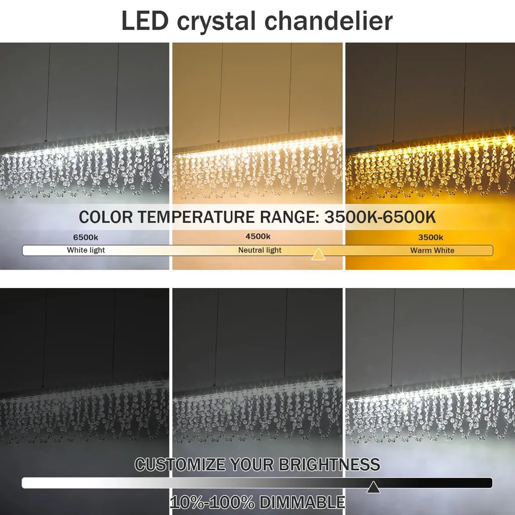 Lustre LED 3 températures de couleur - Suspension à télécommande 38W