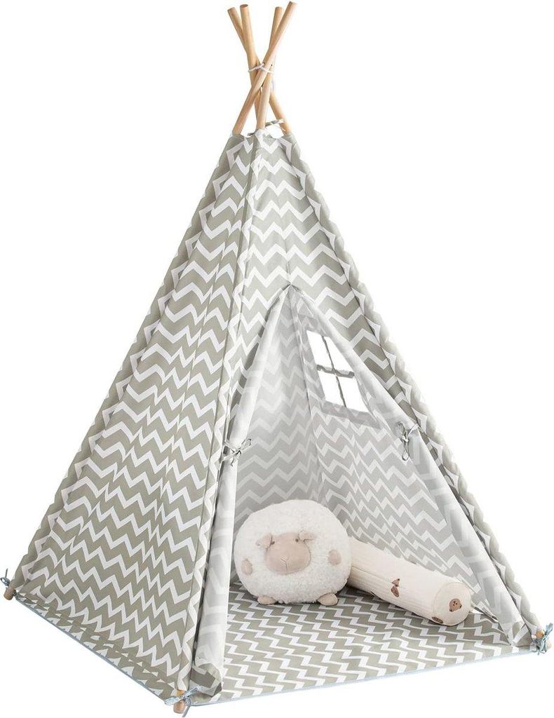 Spielzelt für Kinder – Tipi Zelt – Graues Tipi Spielzelt