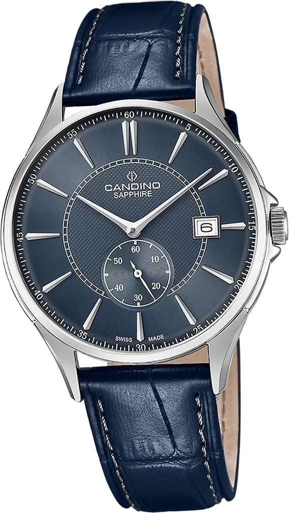 Candino Orologio da uomo in pelle Orologio da polso analogico casual blu scuro Classic D2UC4634/5