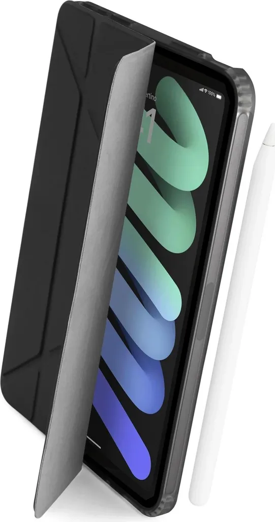 Étui pour iPad mini 6 avec support pliable multi-positions noir