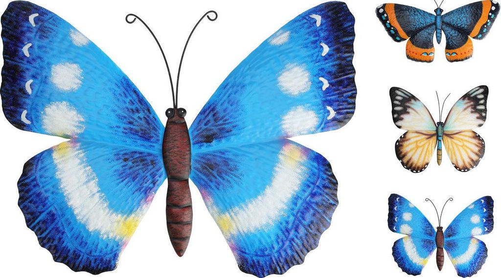 Mauerdekoration Metall Schmetterling bunt 38,5x30cm dekorativ