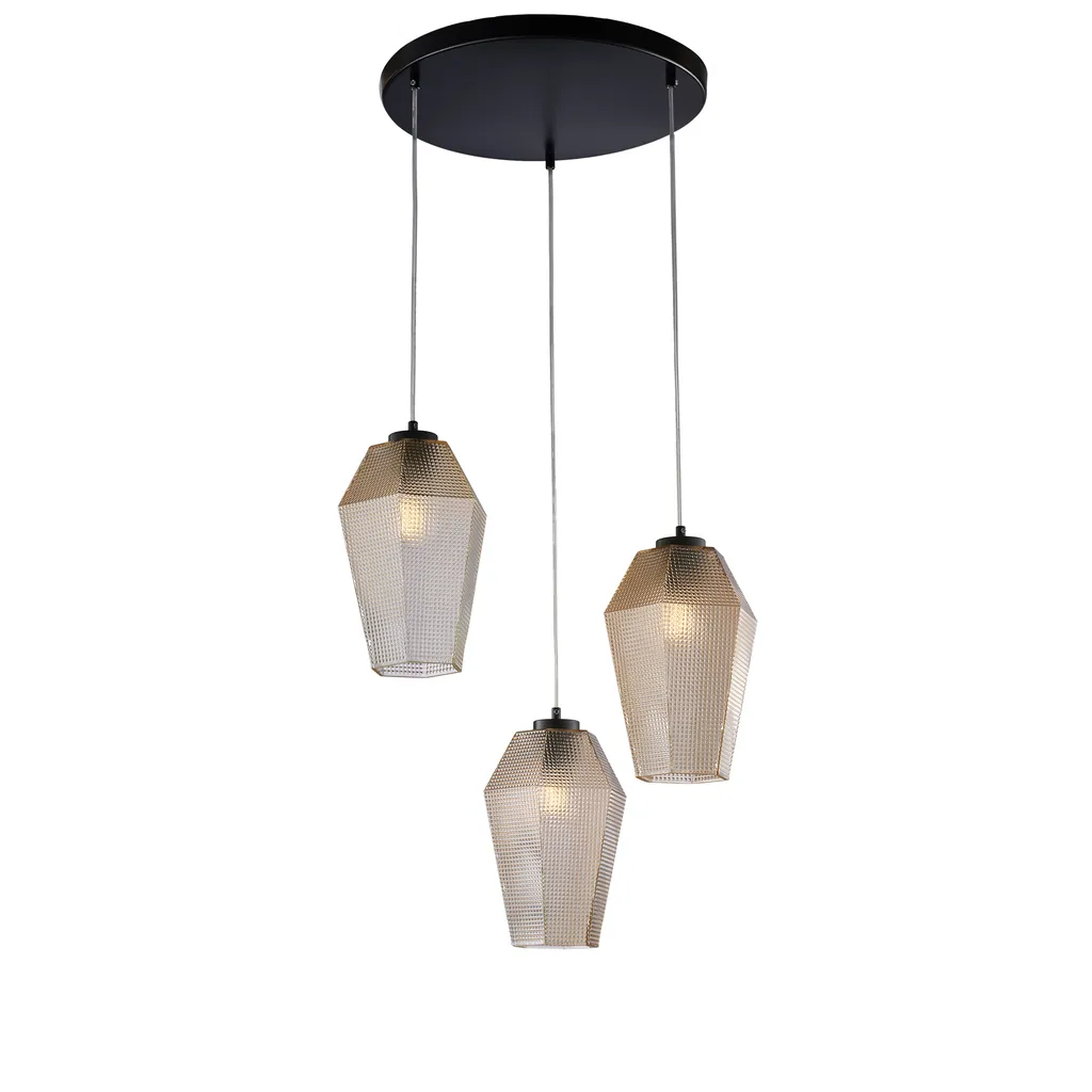 Suspension Prisma 3 lumières pour salon et salle à manger d.47 cm