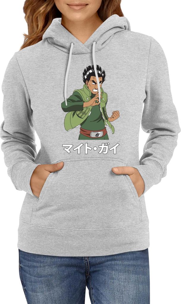 Damen Kapuzenpullover Naruto Might Guy 01, Lady L / Grau