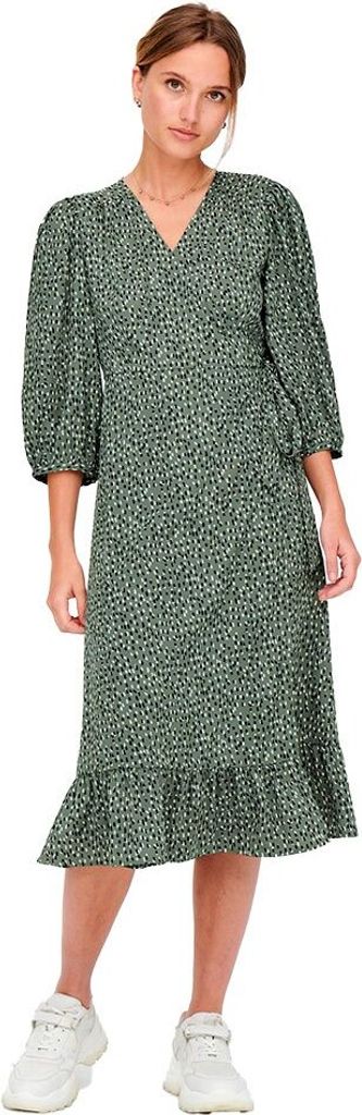 Only Olivia Wrap Midi Kleid Grün S Frau Grün S