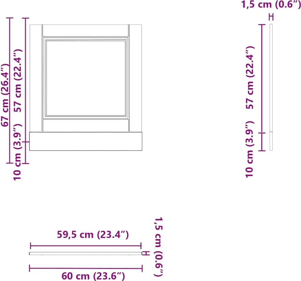 Frontale Lavastoviglie 60 cm Porto Rovere Affumicato | Mobili Cucina Eleganti - 7