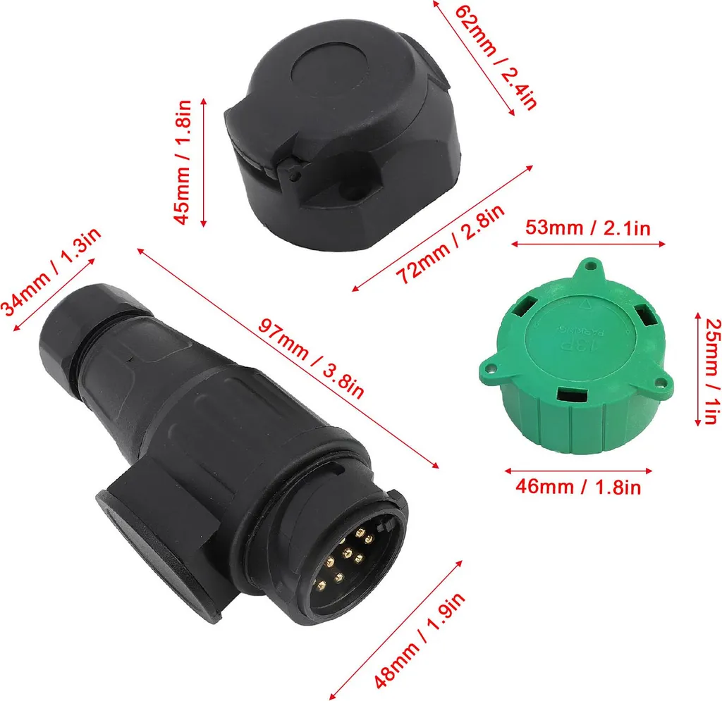 Presa 13 Poli Rimorchio DC12V ISO 11446 - Alta Conducibilità