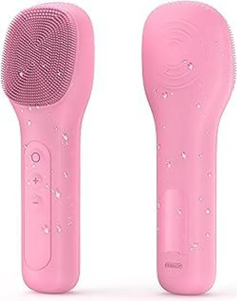 Spazzola per la pulizia del viso ricaricabile e impermeabile per pulire, esfoliare e massaggiare, scrub elettrico per il viso per donne e uomini (rosa)