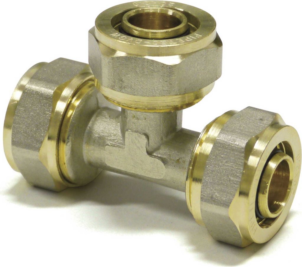 Pipetec Schraubfitting-T-Stück Mittelabgang reduziert 26 x 3 mm - 16 x 2 mm - 26 x 3 mm : 26 x 3 - 16 x 2 - 26 x 3 mm Größe: 26 x 3 - 16 x 2 - 2...