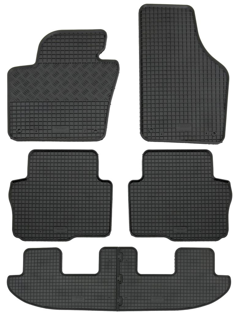Gummifußmatten Set für VW Sharan 2 7N + Seat Alhambra 2 (2010-), 6-teilig